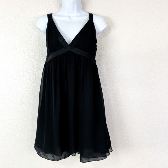 Emma Caine Black Silk Baby Doll Evening Dress Size L - Picture 1 of 8